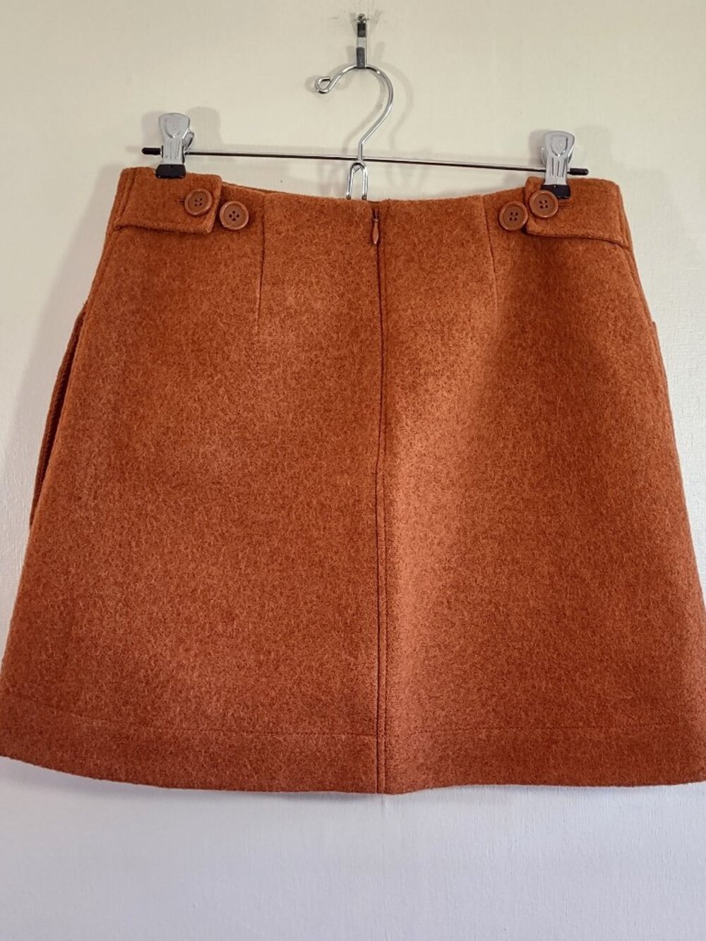 COS Wool Mini Skirt Size 4 Patch Pocket MOD Indie Minimalist Earthtone Capsule - Picture 5 of 7